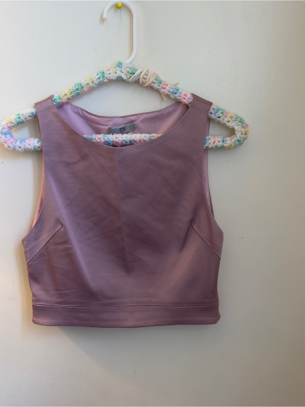ZAC Zac Posen Mauve Lilac Ribbed Crop Top